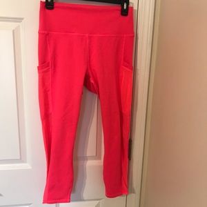 Fabletics Powerhold 7/8 Leggings - Neon Pink -size medium